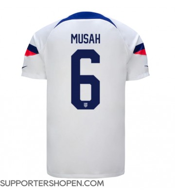 Förenta staterna Yunus Musah #6 Hemma Matchtröja VM 2022 Kortärmad
